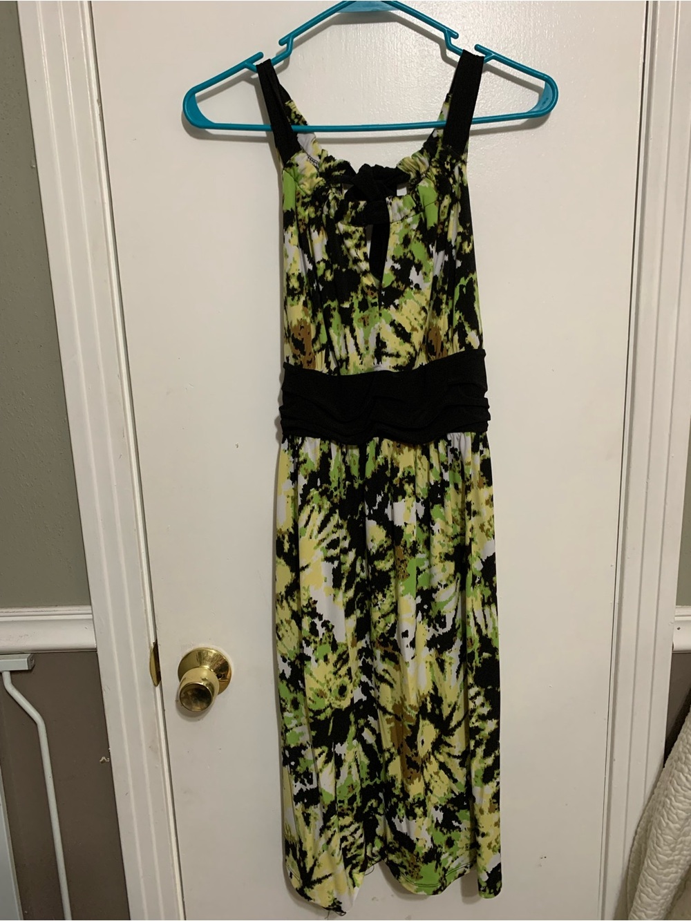 Genuine Y2K Art to Wear Abstract Open Back Midi Dress L New Directions